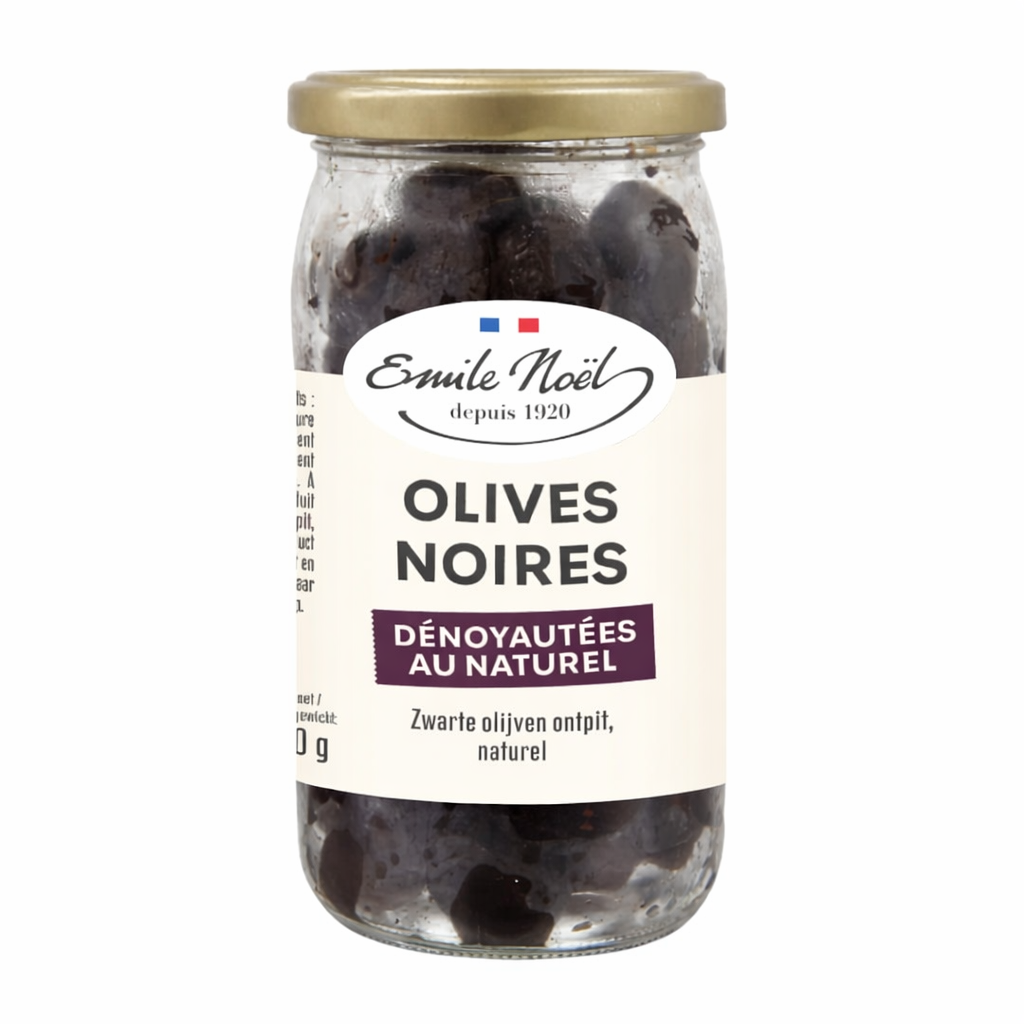 Emile Noël Organic Black Olives, Pitted – 190 g