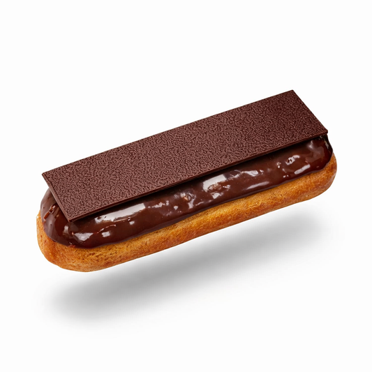 chocolate eclair with ganache at Croisserie