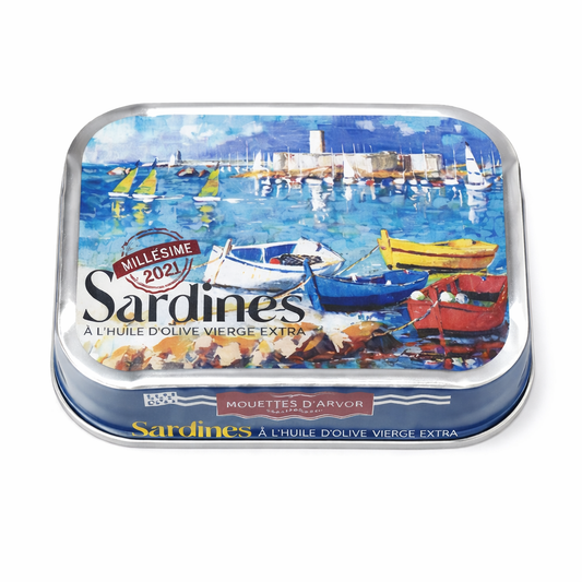 Les Mouettes d’Arvor Sardines Ville Bleue Vintage 2021 – 115 g