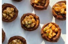 Caramel Macadamia Croissant Tart